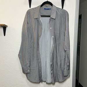 APT.9 gray & white men’s button down dress shirt size xxl